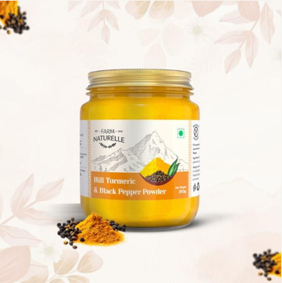 Pure Himalayan Mountain Turmeric (Curcumin) with Black Pepper (Peperine) Powder